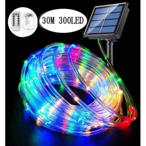 Bardusch - Guirlande Lumineuse Solaire Extérieur - - 300LED 30M - Blanc - Coloré - LED intégrée - Energie solaire