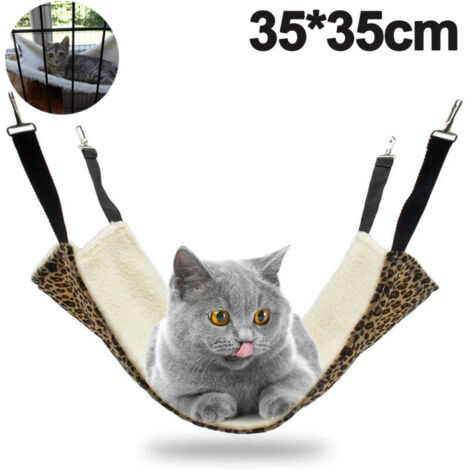 Bardusch - Hamac suspendu imperméable réglable pour chat, petit chien ou lapin, coussin confort double face