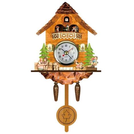Bardusch-Horloge à coucou Antique en bois, horloge murale pour nichoir, décoration de maison, horloge à coucou suspendue, cloche à balanoire automatique, pendule, décoration de maison
