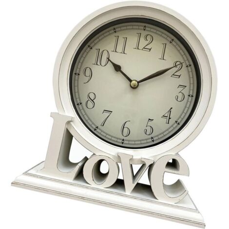 Bardusch-Horloge cheminée rétro lettres amour – piles – silencieuse sans tic-tac – bureau/étudiants/professionnels