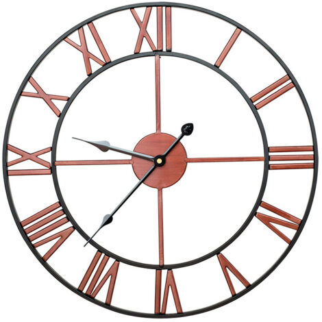 Bardusch-Horloge de Jardin Horloge Murale de Jardin en Plein air Grande Horloge de Jardin en Chiffres Romains Horloge Extérieure en Fer Horloge Extérieure,40cm/16inch