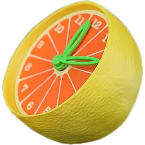 Bardusch-Horloge de table orange décorative silencieuse, accessoire mignon pour meubles et chevet