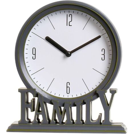 Bardusch-Horloge table familiale grise – sans tic-tac – facile lecture – salle de bain/ferme/bureau/loft