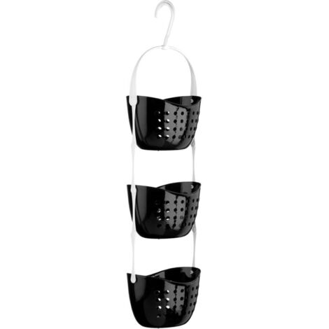 Bardusch-Housewares 1601485 Panier à Douche de 3 Niveaux en PP Noir