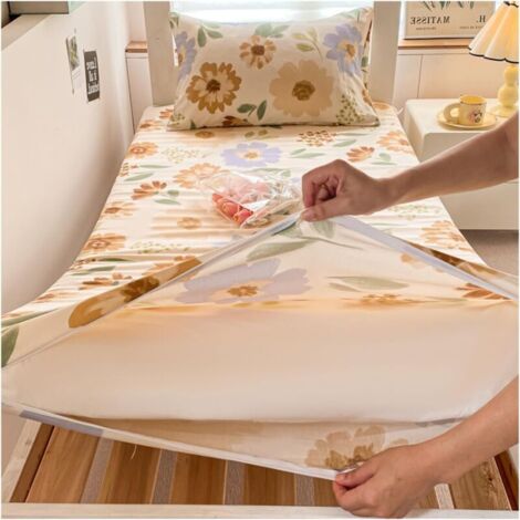 Bardusch-Housse bohémienne pour futon sol japonais 80x190 cm, coton lavable avec fermeture éclair (D)