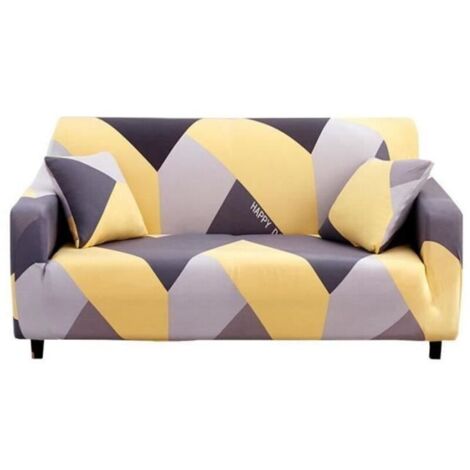 Bardusch - Housse de Canapé 3 Places Jaune - - Extensible - Pour Longueur de 190-230 cm