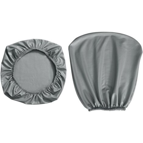 Bardusch Housse de chaise de bureau gris clair - Housse lavable - Convient pour la plupart des chaises de bureau de 38 à 48 cm (housse de dossier et housse de coussin d'assise)