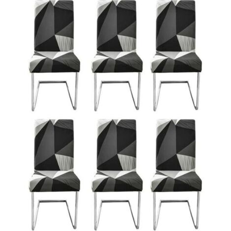Bardusch-Housse de Chaise Salle à Manger Extensible 6 Pièces,Couverture de Chaise Facile à Nettoyer pour Décor Salle à Manger Hôtel