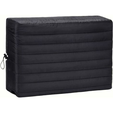 Bardusch Housse de climatiseur d'intérieur en polyester noir pour systèmes de chauffage central et de refroidissement, protection contre la poussière d'hiver pour la maison et le jardin (43339cm）