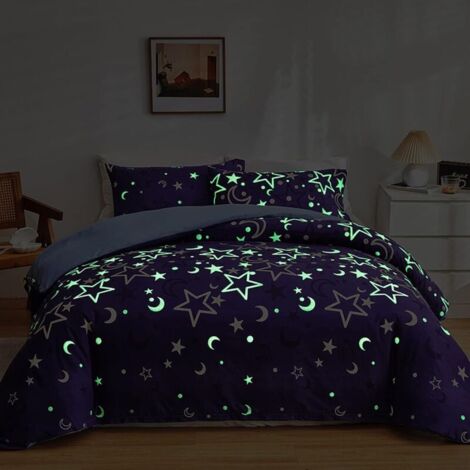 Bardusch-Housse de couette 200x200 cm phosphorescente avec taie d'oreiller 50x75cm