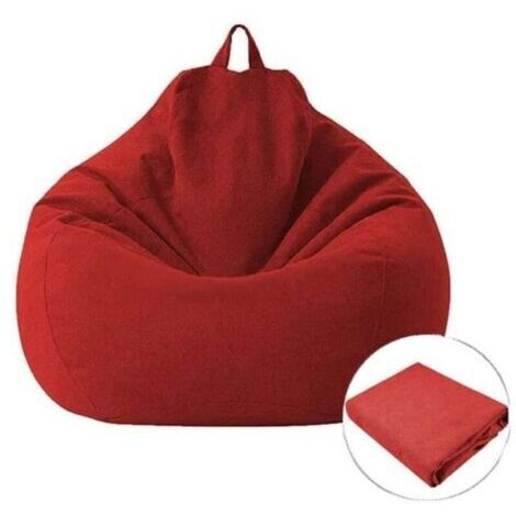 Bardusch - Housse de Pouf Poire - AMOUNE - 80x90 cm - Coton et Lin - Lavable - Confortable pour Adultes et Enfants
