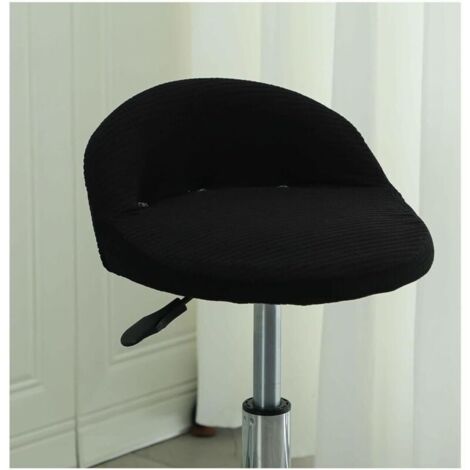 Bardusch Housse de Tabouret Ronde Pivotant de Bar avec Petit Dossier Lune Modernes Irrégulière Couvre Tabouret Haute Bar Cuisine Scandinave Couverture Housse Chaise Salle Manger,Noir