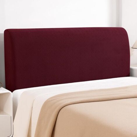 Bardusch Housse Tete De Lit, 200CM, Housse De Tête De Lit Extensible Doux, Couvre Tete De Lit Antipoussière, Moderne Couvre De Protection Tête De Lit, Decoration Noel, Bordeaux
