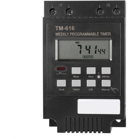 Bardusch-Interrupteur Horaire Programmable  Display Weekly Mécanique Interrupteur Interrupteur Relais Rail Din Horloge Modulaire(202V)