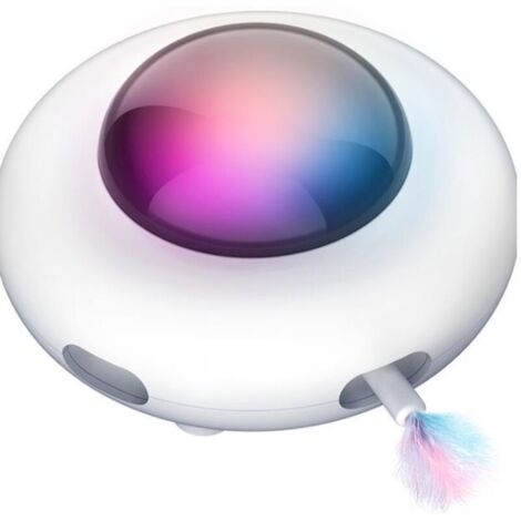 Bardusch - Jouet électronique interactif pour chats avec plume rotative, mode intelligent, faible bruit, arrêt auto
