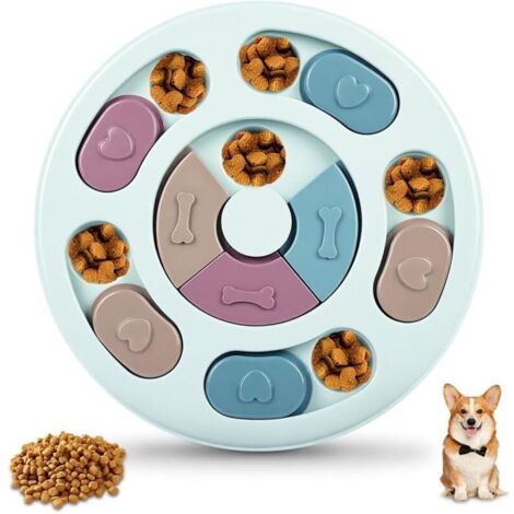 Bardusch - Jouets Puzzle pour Chiens, Distributeur de Croquettes Slow Food, Anti-Dérapan Jouet Interactif Occupation Animal de Compagnie pour stimuler QI Lavables et Résistants pour Chiots et Chats, B