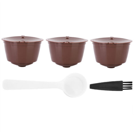 Bardusch-Kit de 3 capsules de café réutilisables avec filtres rechargeables, compatible avec Dolce Gusto