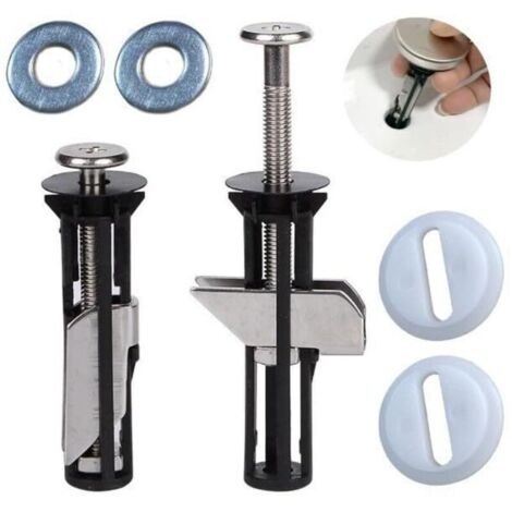 Bardusch Kit de fixation abattant wc, fixation cuvette WC et fixation lunette WC universel, 2 pièces avec vis d'expansion réglables pour une installation facile