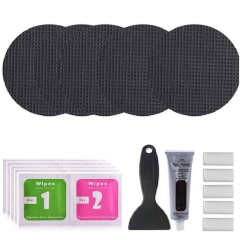 Bardusch-Kit de réparation de meubles de trampoline, patchs carrés, rectangulaires, ronds  répare les fissures ou les trous dans le tapis du trampoline  colle imperméable outils inclus