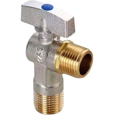 Bardusch-Laiton débit Angle valeur plomberie raccord Triangle vanne eau vanne Angle vanne d'arrêt for salle de bain toilette évier - Bleu