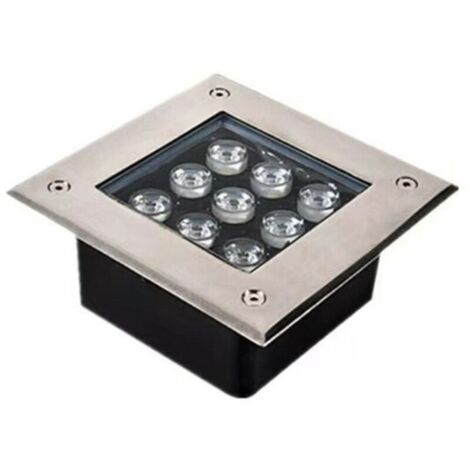 Bardusch-Lampadaire d'extérieur à encastrer carré LED en acier inoxydable Matériau étanche IP67 Forte capacité de charge Projecteur de sol à LED pour jardin, éclairage de bâtimentlumière blanche 6000K