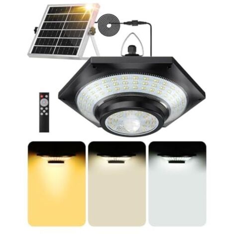 Bardusch - Lampe Solaire Interieur Extérieur Avec 228LED 4000LM, 5 Modes Détecteur de Mouvement, 3 Températures de Couleur Lumiere Solaire Exterieur 4400mAh Batterie Pour Chemin Jardin Pergola Garage