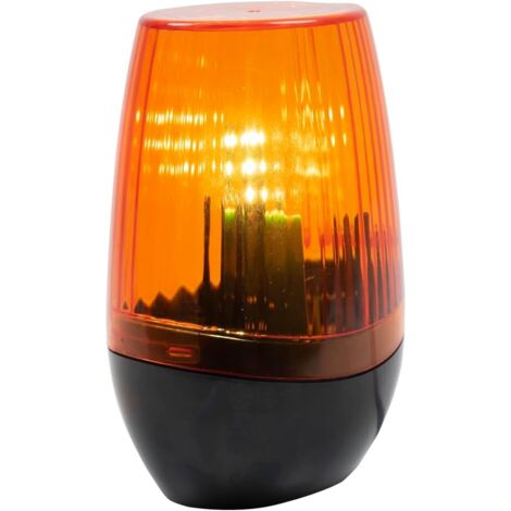 Bardusch-Lampe témoin d'ouverture PNI LMP130, LED, 12-265V, clignotante, pour portails autoportants, IP54, Orange/Noir, Orange/Noir