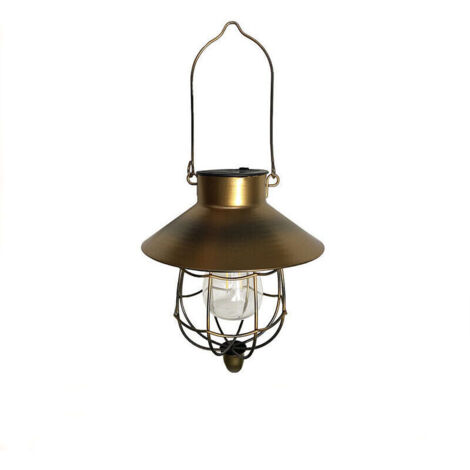 Bardusch-Lanterne solaire d'extérieur vintage en métal, lampe de jardin solaire avec lumières LED chaudes pour jardin, cour, patio, décoration d'arbre, éclairage solaire, bronze