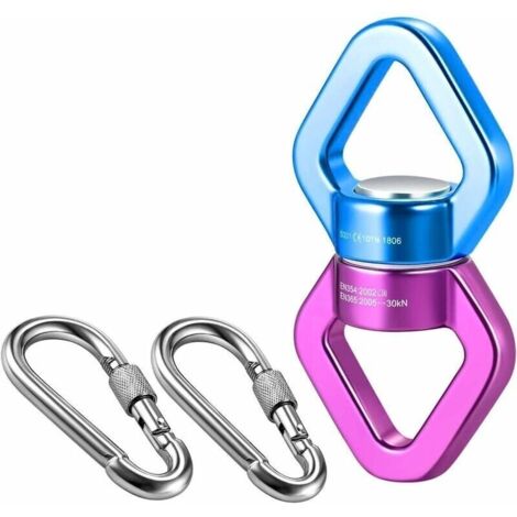 Bardusch-Le dispositif de pivotement le plus sûr Accessoire de suspension avec mousquetons   double roulement à billes en alliage d'aluminium pivote à 360°