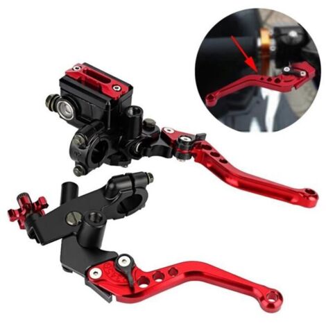 Bardusch - Leviers de maître-cylindre 1 paire 7/8 \'(22mm) universel moto frein embrayage maître-cylindre réservoir moto frein Rouge