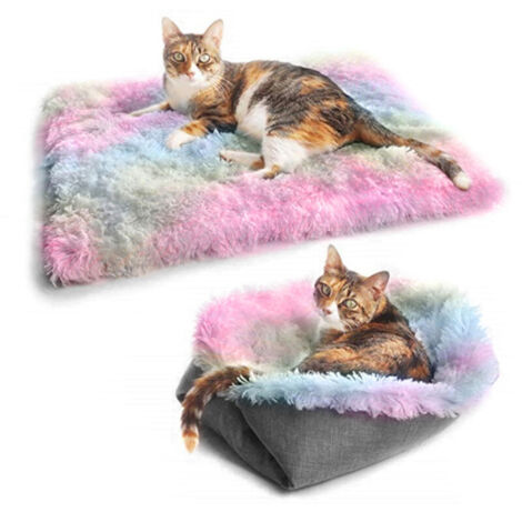 Bardusch - Lit chat 2 en 1 canapé rond moelleux – coussin douillet pour chat/chiot, housse lavable