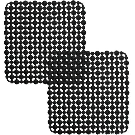 Bardusch-Lot 2 protège-éviers 28×28 cm, ventouses, adhérents mur, noir.