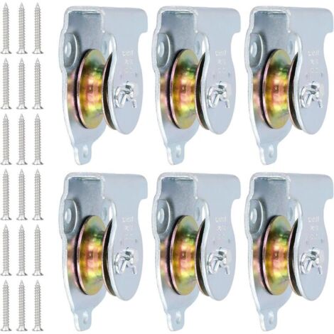 Bardusch-Lot 6 poulies 37 mm – vis incluses – câble acier – charge max 190 kg – renvoi