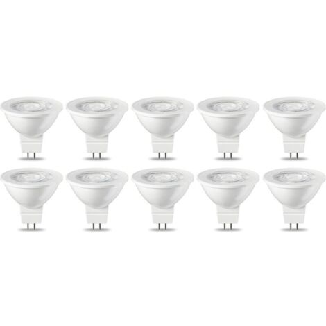 Bardusch-Lot de 10 ampoules LED GU5.3 MR16 5 W Blanc chaud non dimmable, 220 V [Classe énergétique G]