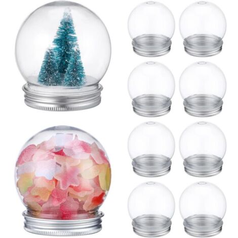 Bardusch - Lot de 10 Boules de Noël à remplir soi-même - Transparentes - avec Bouchons à vis - pour la décoration Noël