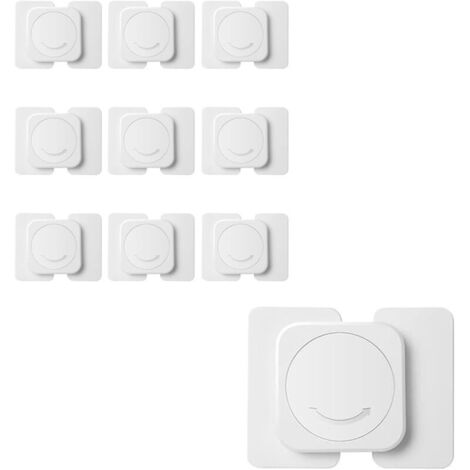 Bardusch Lot de 10 loquets de sécurité pour Portes de Placard, tiroirs, armoires, réfrigérateurs, Toilettes – Butées de Porte réglables et verrous de sécurité en Blanc pour Un Usage Domestique