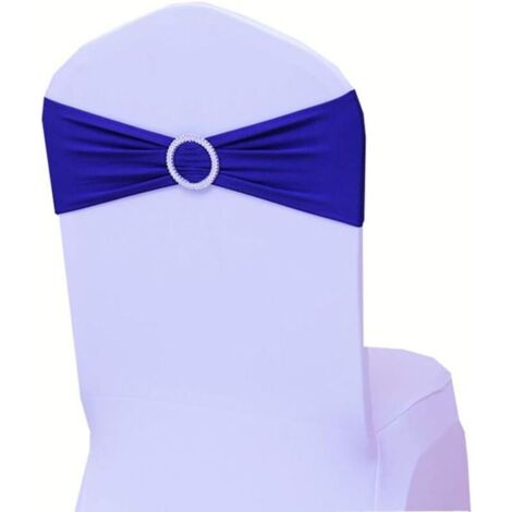 Bardusch - Lot de 10 nœuds de chaise bleu royal en élasthanne pour décoration de mariage