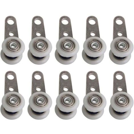 Bardusch-Lot de 10 roulettes pour baie vitrée ou porte coulissante – métal et plastique – 4,5 x 1,9 cm