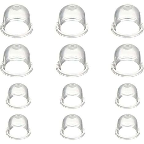 Bardusch-Lot de 12 gobelets de carburateur de 19 mm et 22 mm, pompe d'amorçage de carburant, injecteur de carburant à essence pour tronçonneuse, souffleur, tondeuse à gazon (transparent)