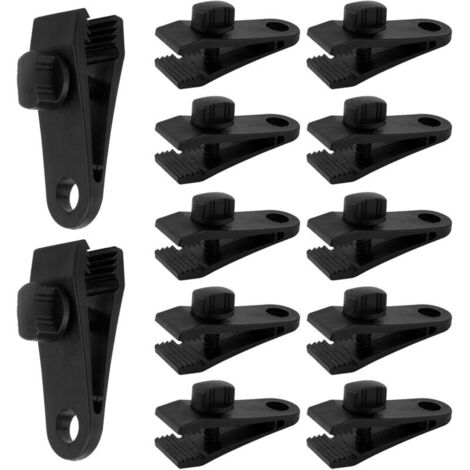 Bardusch Lot de 12 Tendeurs de Bâche - Clips de Fixation Réglables pour Tente - Pinces Étanches en Plastique - Voile d'Ombrage - Jardin et Camping
