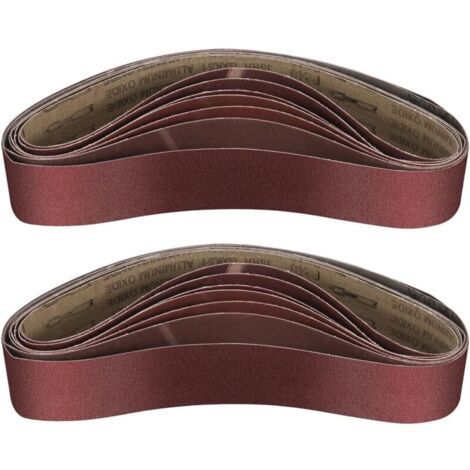 Bardusch - Lot de 14 bandes abrasives 50 x 686 mm - Grain 120/240/320/400/600/800/1000 - Papier abrasif en oxyde d'aluminium - Pour poncer, limer, affûter et dérouiller