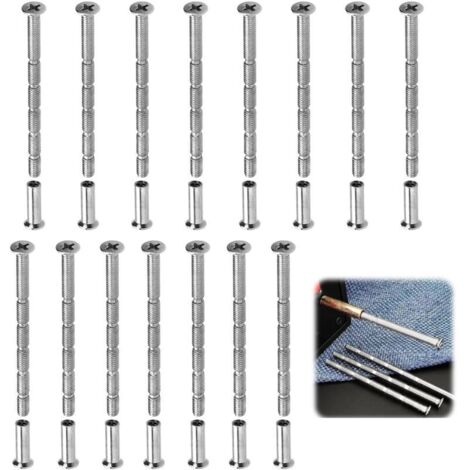 Bardusch - Lot de 15 vis de poignée de porte M4, acier inoxydable, avec manchons, pour portes, tiroirs et armoires