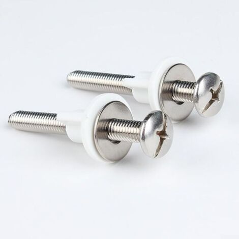 Bardusch Lot de 2 boulons d'installation pour abattant de WC avec vis, entretoise et écrou pour fixation stable du couvercle de toilette, convient à la plupart des toilettes standard (vis)