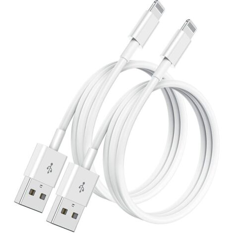 Bardusch-Lot de 2 câbles Lightning 1 m , USB vers Lightning, compatibles iPhone 14 à 5, iPad