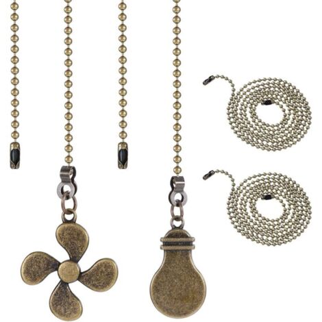 Bardusch Lot de 2 chaînes de traction pour ventilateur en métal, 30 cm chaîne de traction pour ventilateur, chaîne de traction pour ventilateur de plafond, extension de chaîne de ventilateur (bronze)
