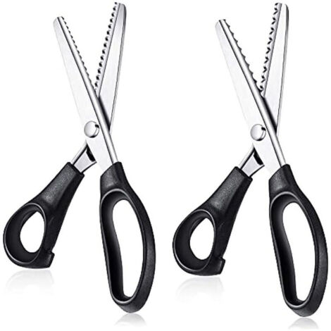Bardusch-Lot de 2 ciseaux cranteurs : ciseaux festonnés 7 mm, ciseaux zigzag 5 mm, ciseaux à sertir professionnels de 9 pouces, outils de couture et de confection.