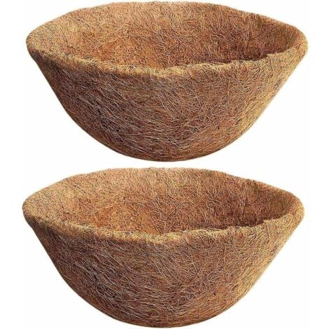 Bardusch-Lot de 2 Doublure en Fibre de Coco Naturelle pour Pot de Fleurs 35 cm Panier Suspendu pour Pots de Fleurs Remplacement en Fibre de Coco pour jardinière