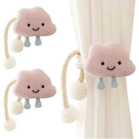 Bardusch Lot de 2 Embrasse à Rideaux Corde en Forme de Nuages de Dessins Animés avec Boule de Perle pour Enfant Attache de Rideau Nuage Mignon Boucle à Rideaux pour Décoration de Chambre d'enfant