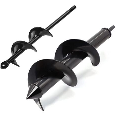 Bardusch-Lot de 2 Forets hélicoïdaux de jardinage - 8 x 30 cm et 4 x 22 cm - Manuels - Pour installer des plantes, cultiver, creuser des trous，