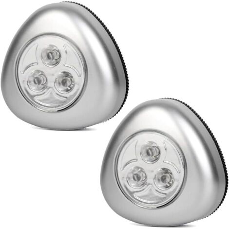 Bardusch-Lot de 2 lampes tactiles LED à piles sans fil pour placards, armoires, comptoirs ou buanderies